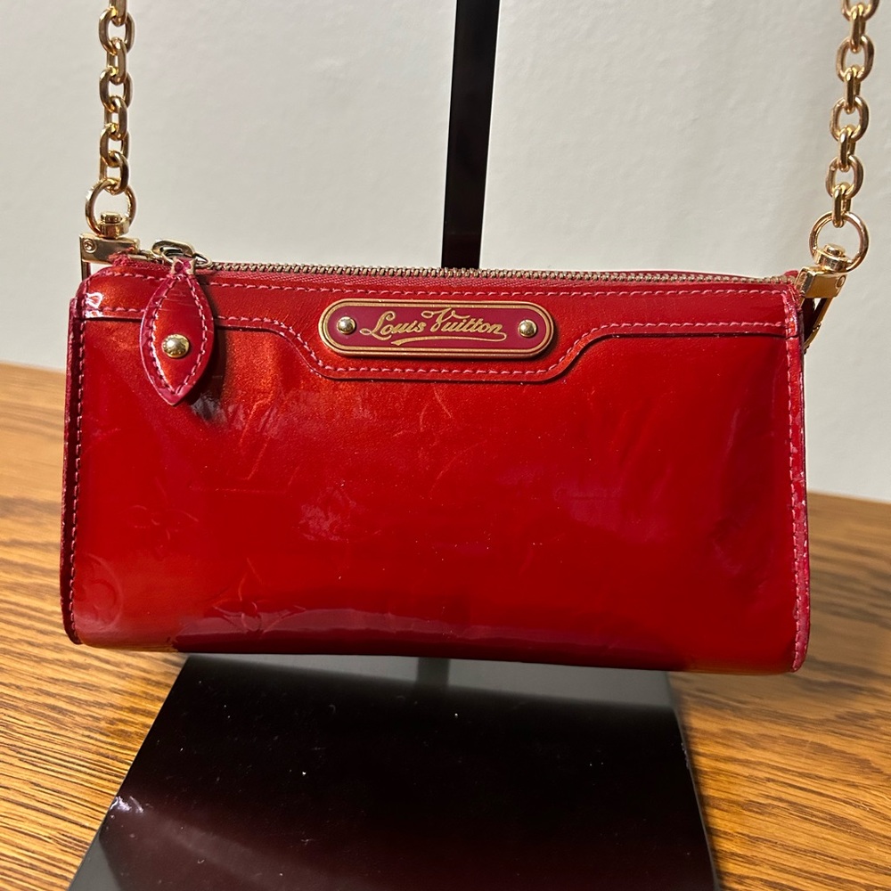Louis Vuitton red vernis crossbody pouch
